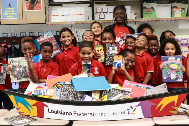 Louisiana FCU donates thousands of school supplies to local classrooms